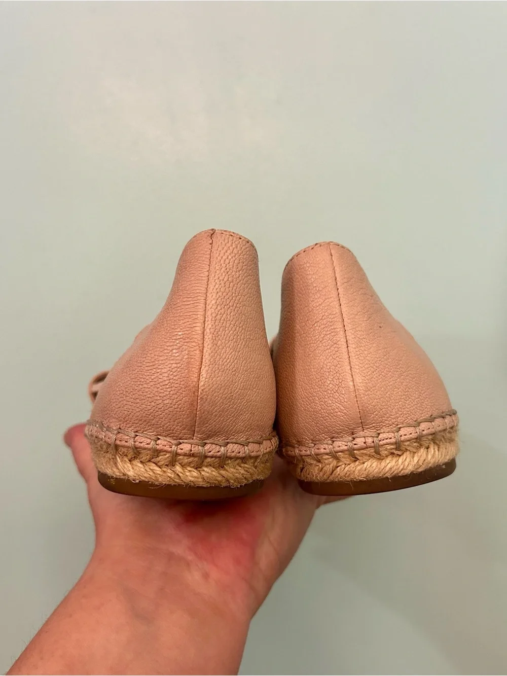 Eileen Fisher Women's Washed Blush Leather Espadrilles Shoes Sz US 7